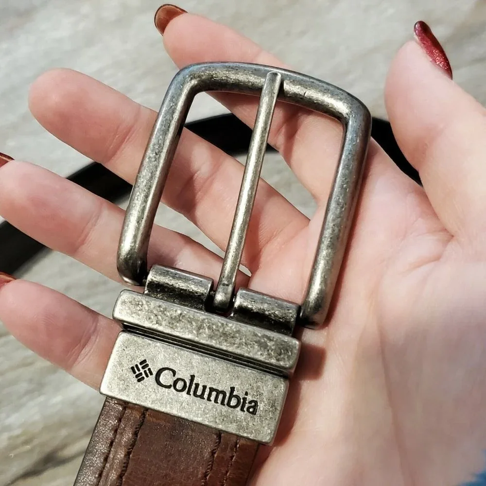 Columbia‎ Mens Reversible Leather Belt Brown Black Fits 37-41